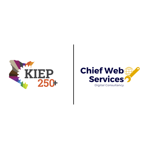 KIEP 250+ logo beside Chief Web Services' logo